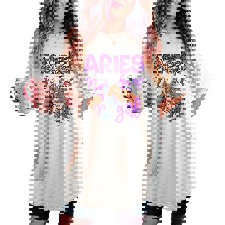 牡羊座 女の子 誕生日 星座 スニーカー ネイル 誕生日 レディースオーバーサイズコンフォートTシャツ