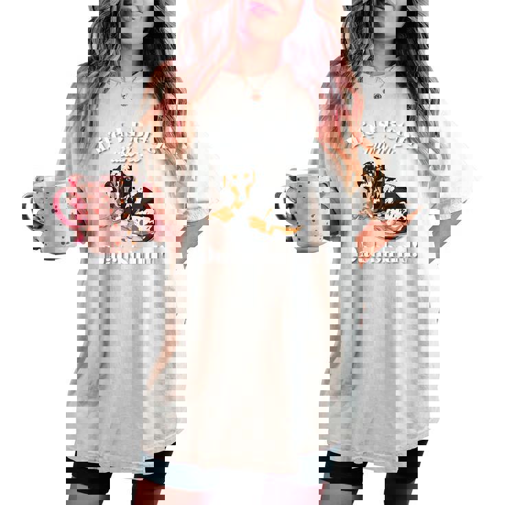 & Life Is Better Dapple Dachshund Lover レディースオーバーサイズコンフォートTシャツ