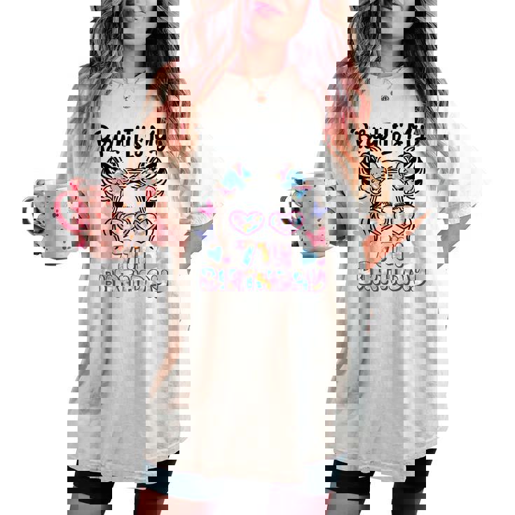 Bruh It's My 7Th Birthday レトロ キッズ 7歳 誕生日 女の子 長袖tシャツ レディースオーバーサイズコンフォートTシャツ