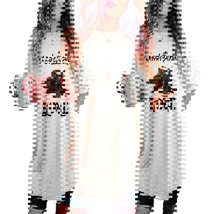 Frenchie Mum Dogへのラブフレンチブルドッグギフト レディースオーバーサイズコンフォートTシャツ