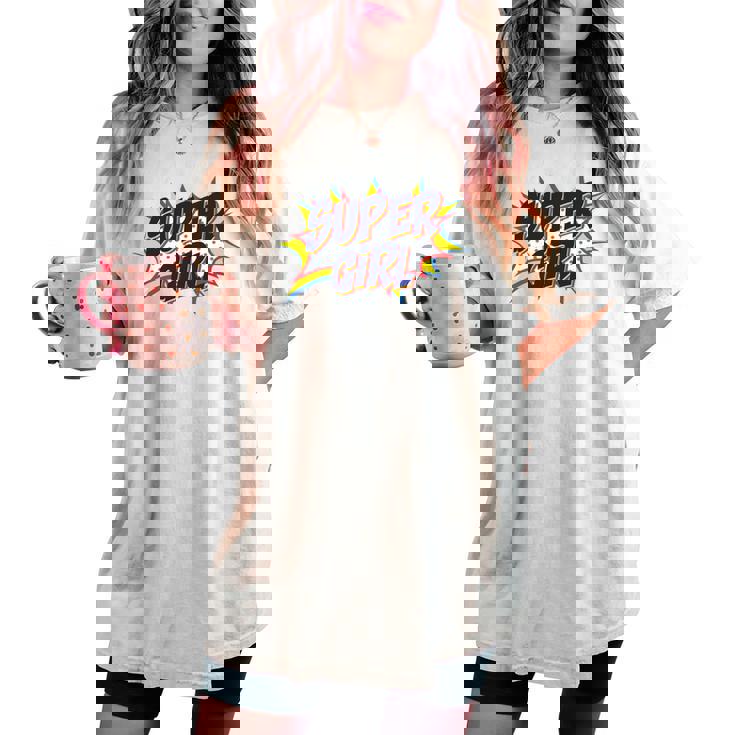 Girl Comicuper Retro Cool 長袖tシャツ レディースオーバーサイズコンフォートTシャツ