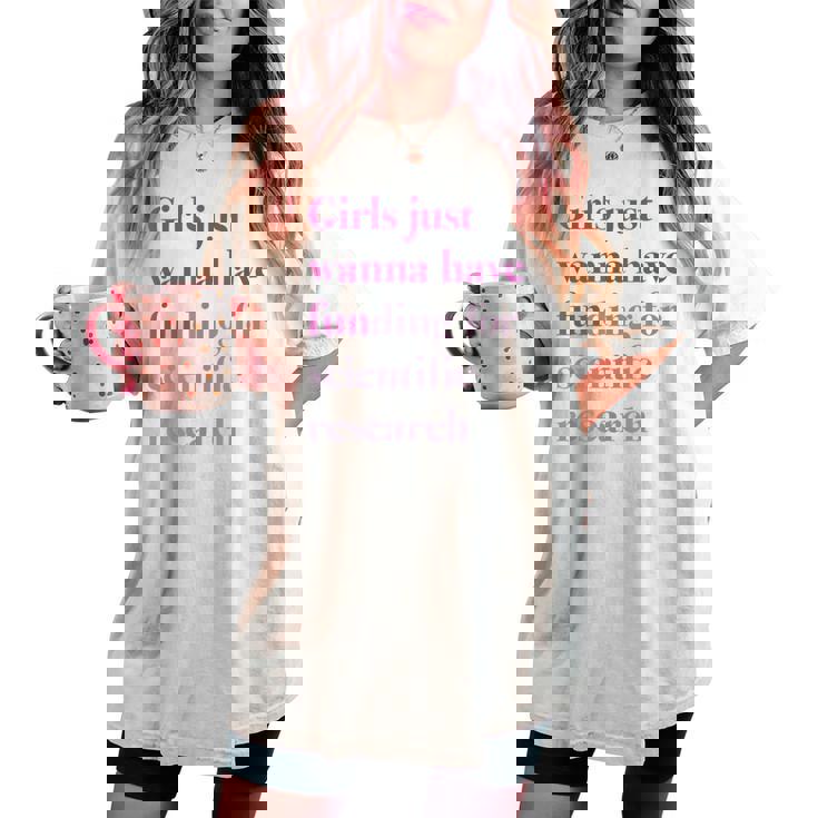 Girls Just Wanna Have Funding X Forcience Research レディースオーバーサイズコンフォートTシャツ