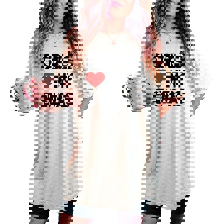 Girls Love Mywagaying Girls Love Mywagの引用 レディースオーバーサイズコンフォートTシャツ