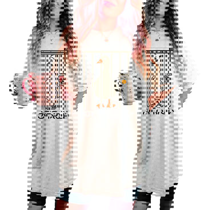 Goose Got Tooilly Hilariousilly Goose Gese Duck Meme レディースオーバーサイズコンフォートTシャツ