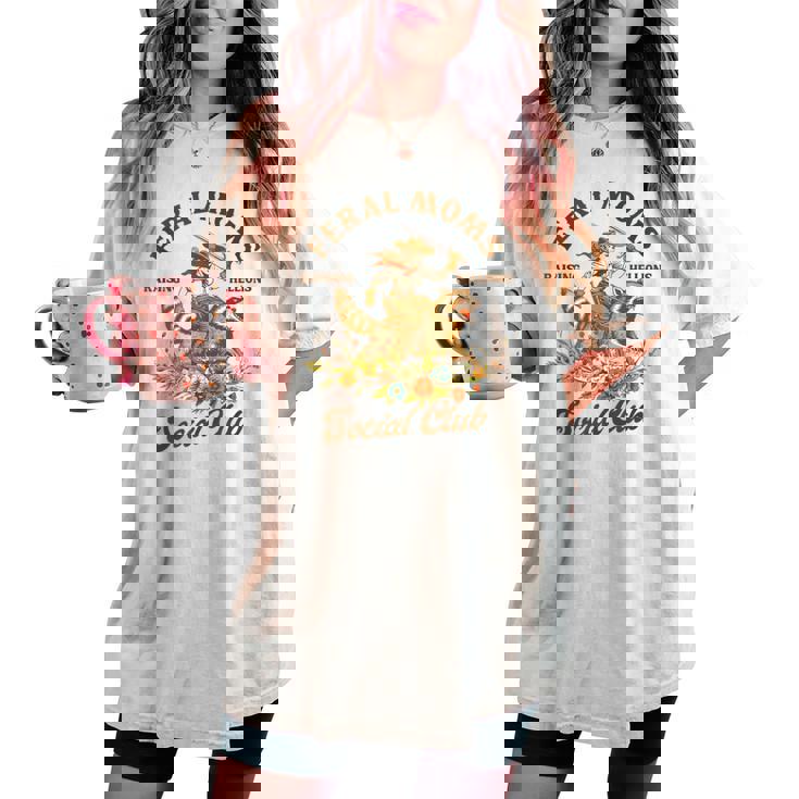 Racoon Mother’S Day Blessed Mom Life Feral Moms Social Club Women's Oversized Comfort T-shirt