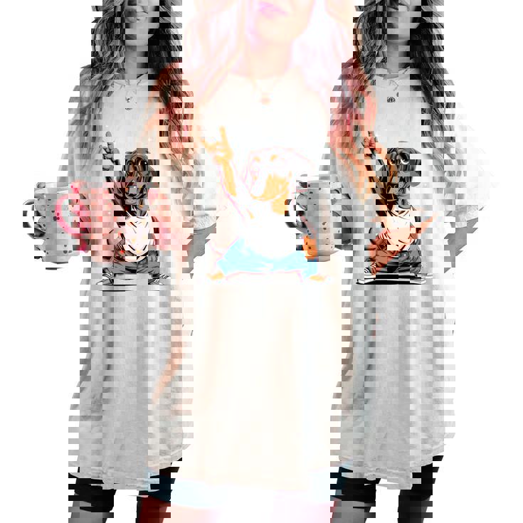 Teckel ロックミュージック 男性 子供 女性 ソーセージ 犬 ダックスフンド 長袖tシャツ レディースオーバーサイズコンフォートTシャツ