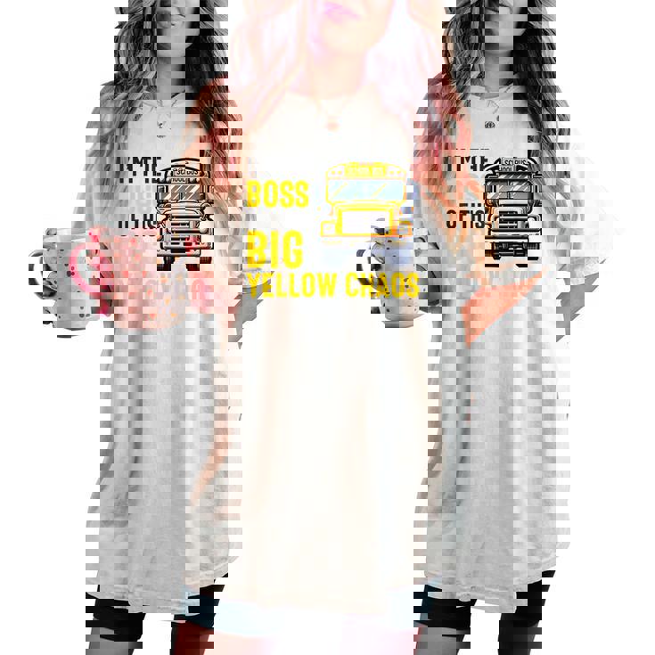 おかしなスクールバス運転手感謝 男性 女性 退職 レディースオーバーサイズコンフォートTシャツ