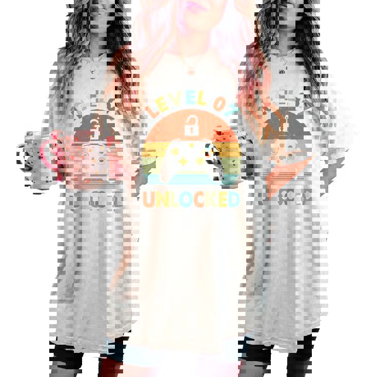 キッズ Level 7 Unlocked 7Th Birthday Gamer For Boys & Girl レディースオーバーサイズコンフォートTシャツ