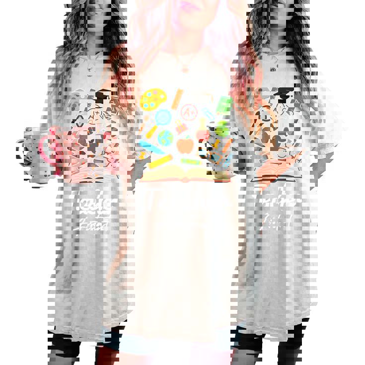 ティーチングアシスタント 学校初日 男性 女性 長袖tシャツ レディースオーバーサイズコンフォートTシャツ