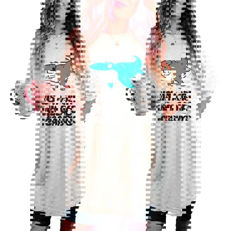 モササウルスが好きな女の子だけ レディースオーバーサイズコンフォートTシャツ