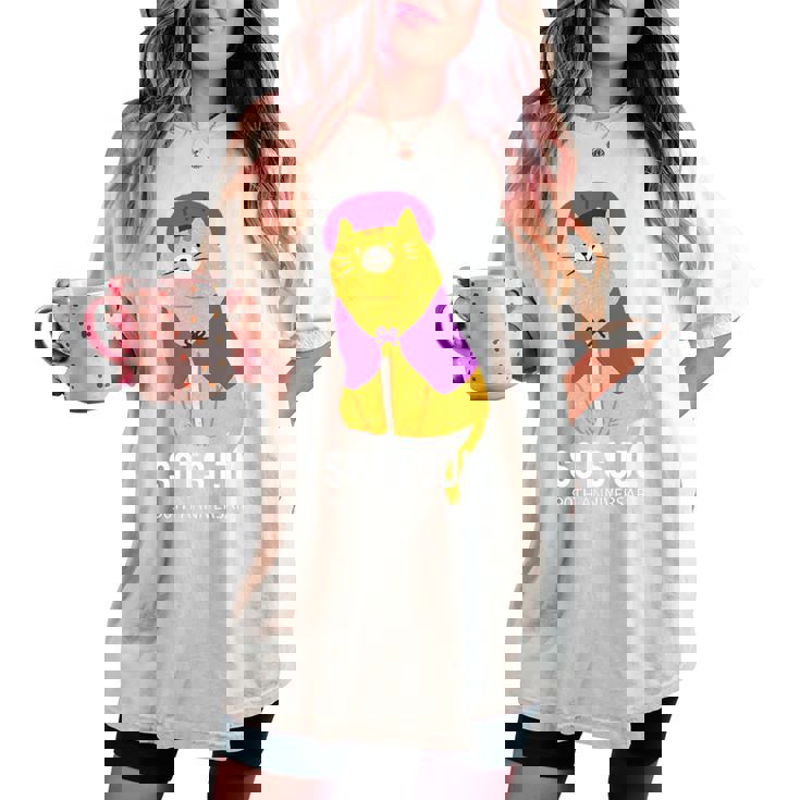 卒寿祝い 猫好き ちゃんちゃんこ 父 男性 母 女性 卒寿 お祝い 90歳 かわいい ねこ おしゃれ 猫 レディースオーバーサイズコンフォートTシャツ