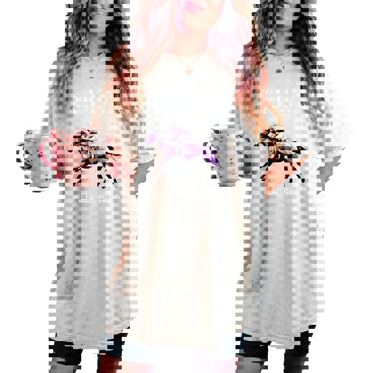 喜寿祝い 競馬好き うま 馬好き 父 母 男性 女性 77歳お祝い Life's Race Always Chase レディースオーバーサイズコンフォートTシャツ