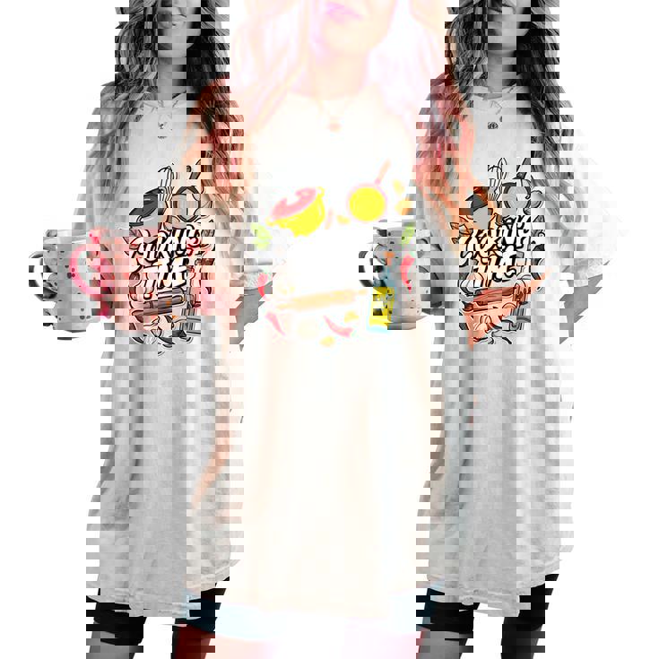 料理の日 宗教料理 シェフ向け 料理 男性 女性 長袖tシャツ レディースオーバーサイズコンフォートTシャツ