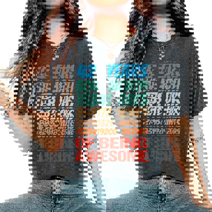 42歳 42歳 誕生日 女性 男性 42歳 誕生日 レディースオーバーサイズコンフォートTシャツ