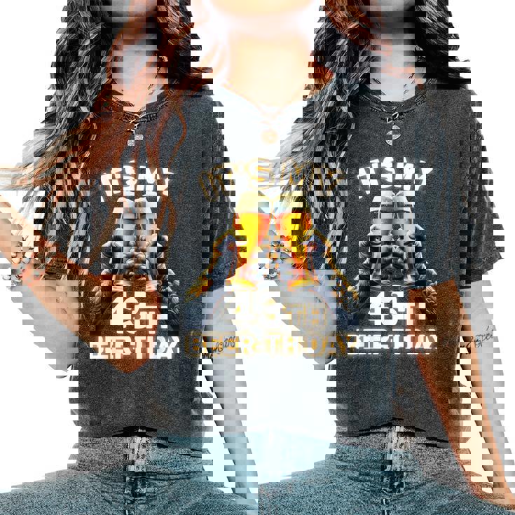 43歳の誕生日プレゼントのアイデアbeerthdayビール レディースオーバーサイズコンフォートTシャツ