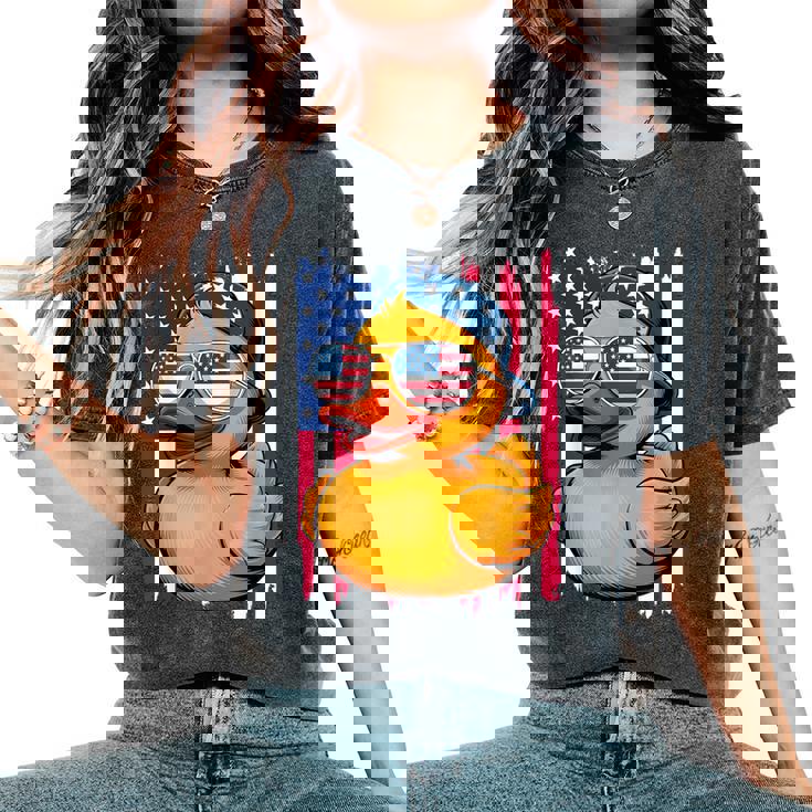 4Th Of July Rubber Duck Patriotic Fourth Of July Women's Oversized Comfort T-Shirt