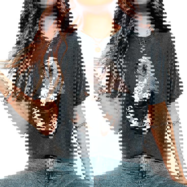 I Am Looking At You 面白い チワワ ポケット犬 お母さん 恋人 レディースオーバーサイズコンフォートTシャツ