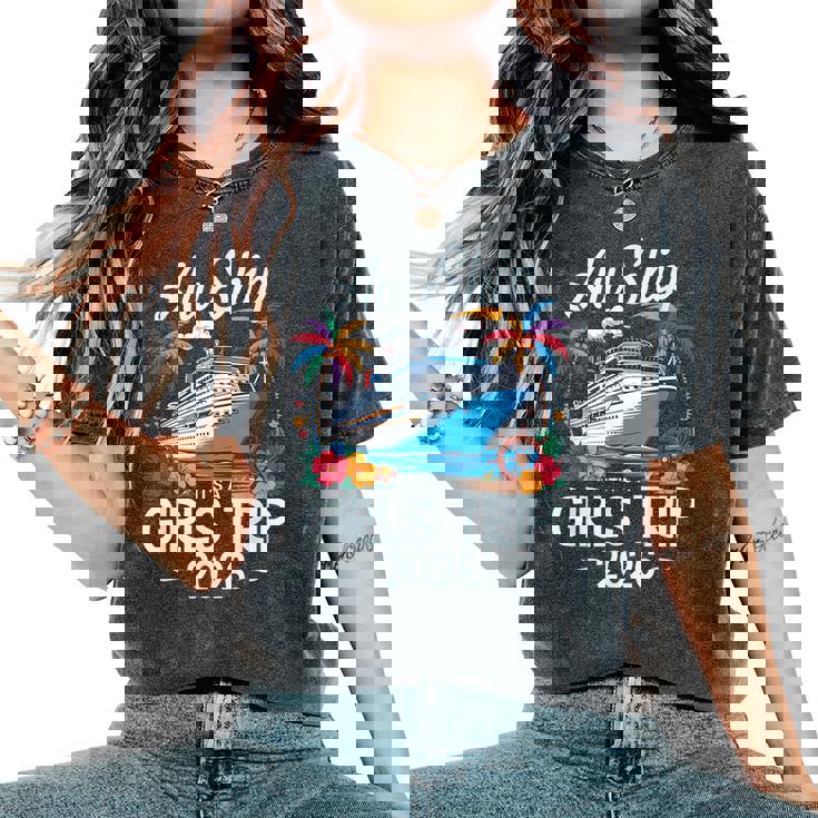 Awhip It's A Girls Trip 2026 マッチング クルーズ旅行 バケーション レディースオーバーサイズコンフォートTシャツ