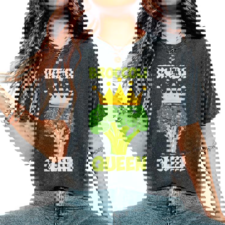Broccoli Queen ブロッコリーの女王 ブロッコリー ベジタリアン・ベジタブル ブロッコリー レディースオーバーサイズコンフォートTシャツ
