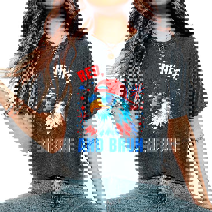 Bruh 4Th July Outfit Boys Red White And Bruh Eagle Women's Oversized Comfort T-Shirt