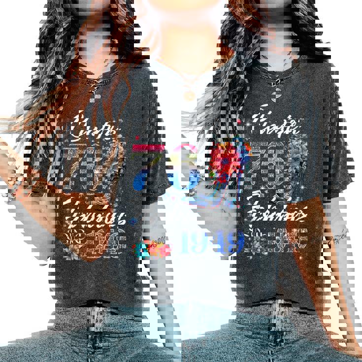 Chapter 76 Fabulousince 1949 76Th Birthday Queen Diamond レディースオーバーサイズコンフォートTシャツ