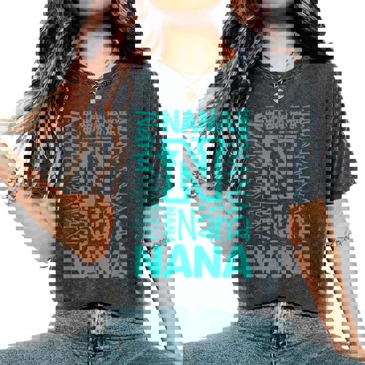 Cheery Nana Grandma レタープリント レディースオーバーサイズコンフォートTシャツ