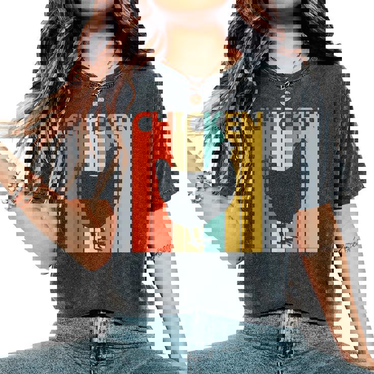 Chicken ニワトリ 動物 レディースオーバーサイズコンフォートTシャツ