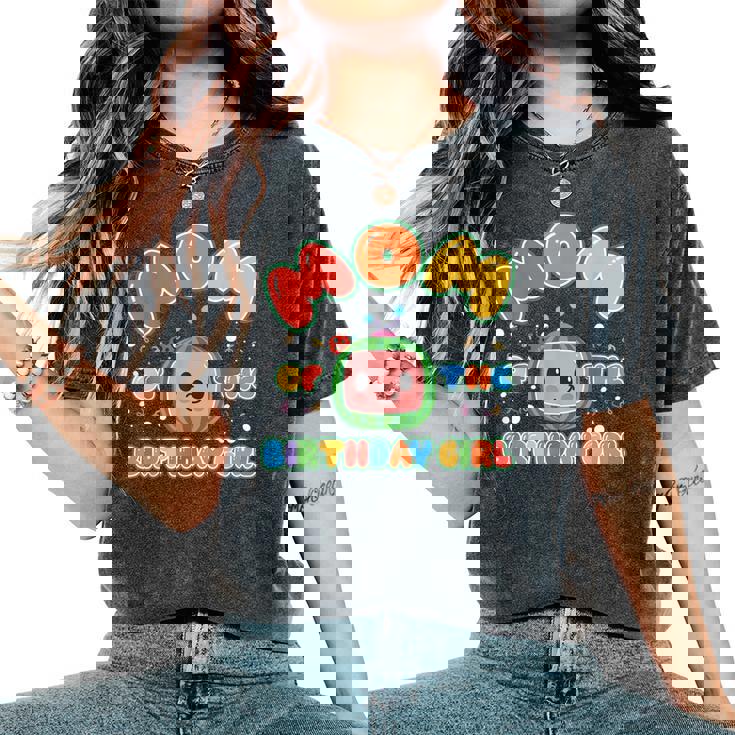 Dad And Mom Of The Birthday Girl Melon Family Matching Women's Oversized Comfort T-Shirt