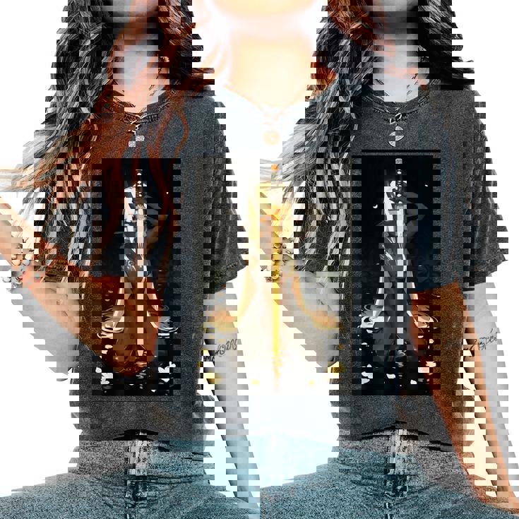 Demon Anime Girl Horns Katana レディースオーバーサイズコンフォートTシャツ