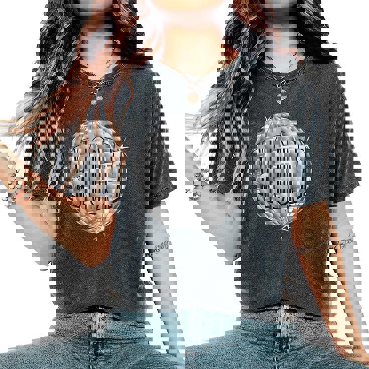 Disco Mom シルバー ディスコ ボール Mothers Who Disco レディースオーバーサイズコンフォートTシャツ