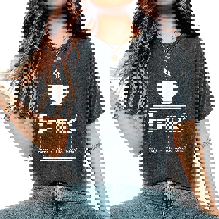 EMc2 Means Energy Milk X Coffee2 レディースオーバーサイズコンフォートTシャツ