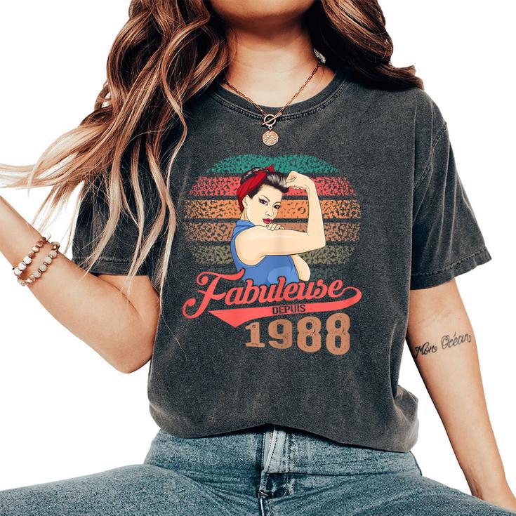Fabuleuse Depuis 1988 Cadeau Anniversaire Humour 35Ans T-shirt oversize confortable pour femme