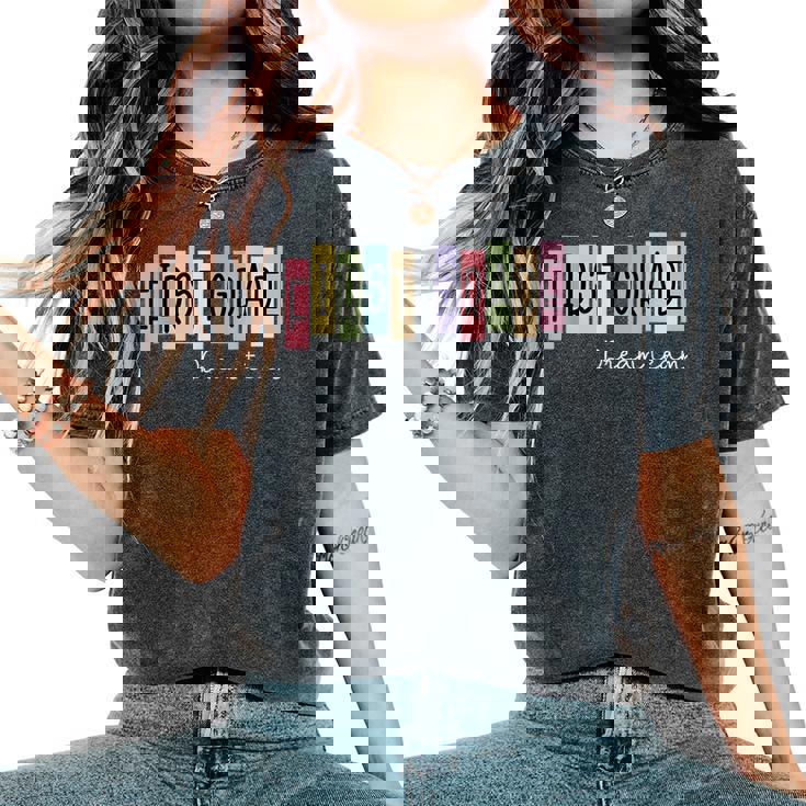 First Grade Dream Team 1St Grade Teacher Back To School Women's Oversized Comfort T-Shirt