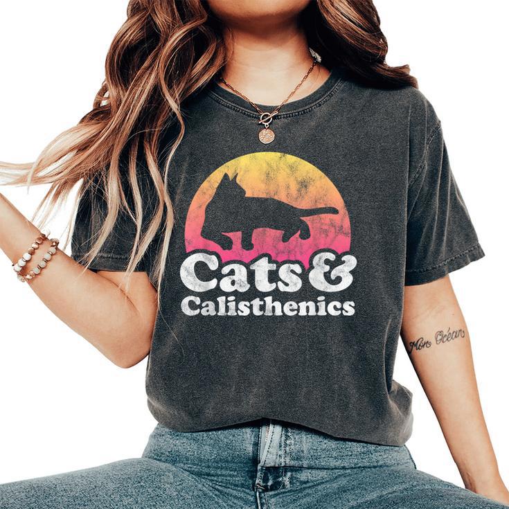 Gatos Y Calistenia Hombre O Gato Y Calistenia Camiseta extragrande cómoda para mujer