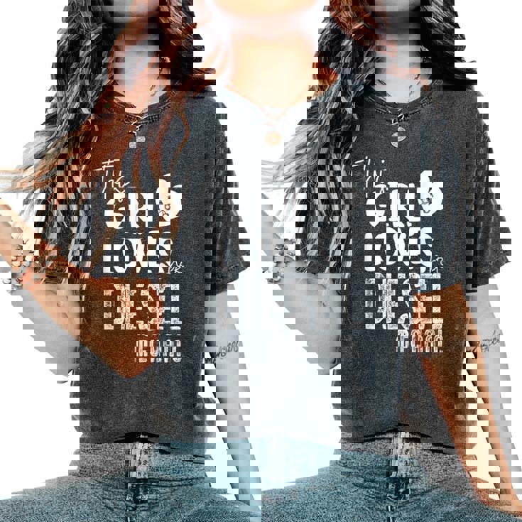 Girl Loves Diesel メカニックシャツ 面白いバレンタインデーギフト レディースオーバーサイズコンフォートTシャツ