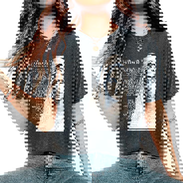 Hail Mary Blessed Mother ロザリオの祈り レディースオーバーサイズコンフォートTシャツ