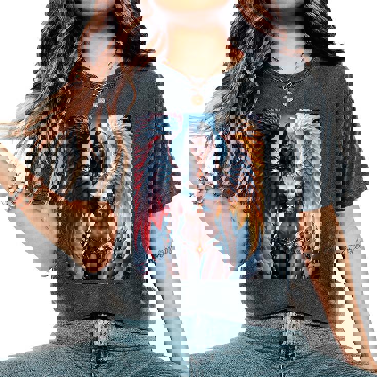 Hot Girl On 男性用 ハーフエンジェル&ハーフデーモンガール レディースオーバーサイズコンフォートTシャツ