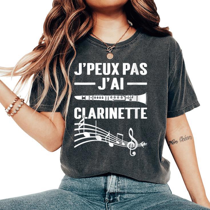 J'peux Pas J'ai Clarinette Clarinettiste Instrument Musique T-shirt oversize confortable pour femme