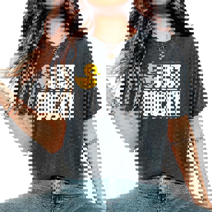 Just Duckyラバーダック レディースオーバーサイズコンフォートTシャツ