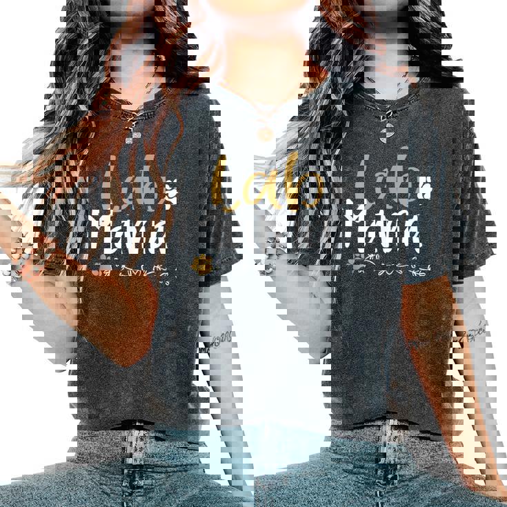 Lab Mom Lab Mama ラブラドールレトリバー シャツ かわいいペット愛好家 犬 レディースオーバーサイズコンフォートTシャツ