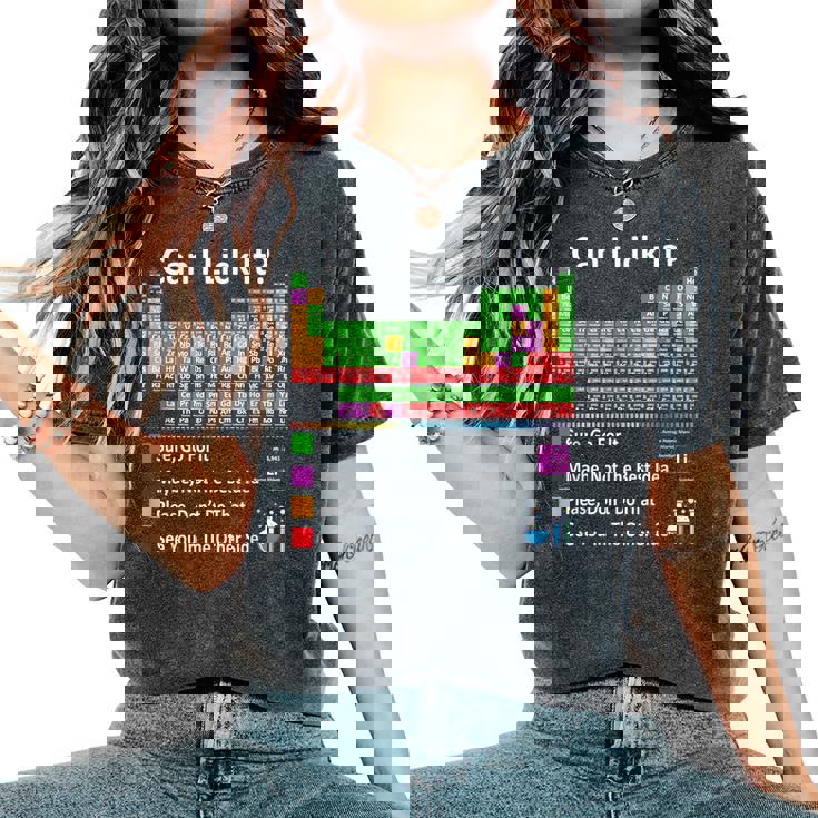 Can I Lick It Periodic Table Chart Science Teacher Cool Meme Women's Oversized Comfort T-Shirt