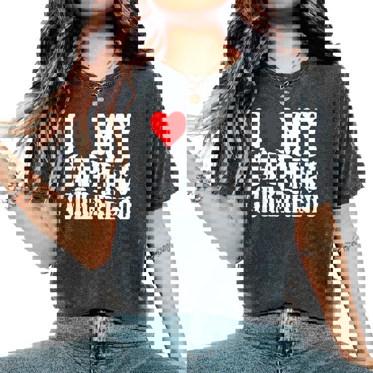 I Love My Yapping Girlfriend レディースオーバーサイズコンフォートTシャツ