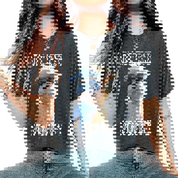 Maltese Mommyマルチーズ ママ 犬 お母さん 母の日 お母さん スウィート・マルチーズ レディースオーバーサイズコンフォートTシャツ