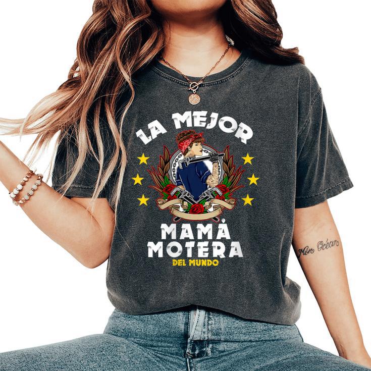 Mama Motera Intage Cuello Camiseta extragrande cómoda para mujer