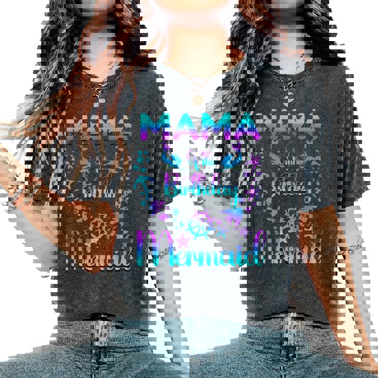 Mama Of The Birthday マーメイドファミリーマッチング レディースオーバーサイズコンフォートTシャツ