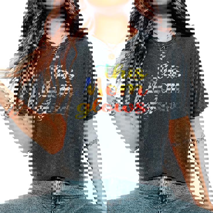 This Mom Glows Happy Mother’S Day Tie-Dye 80S Style Women's Oversized Comfort T-Shirt