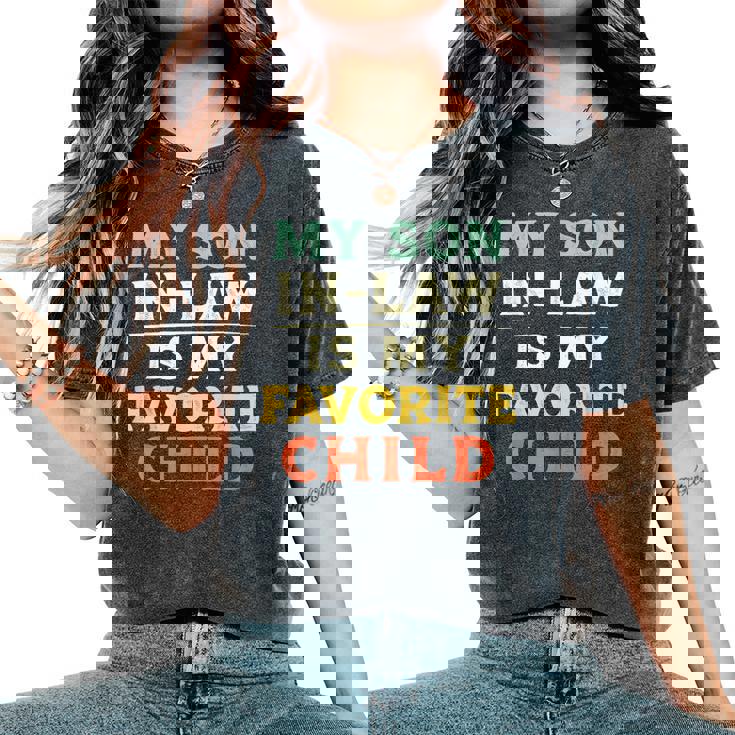 Myon In Law Is My Favorite Child Mothers Fathers Day レディースオーバーサイズコンフォートTシャツ