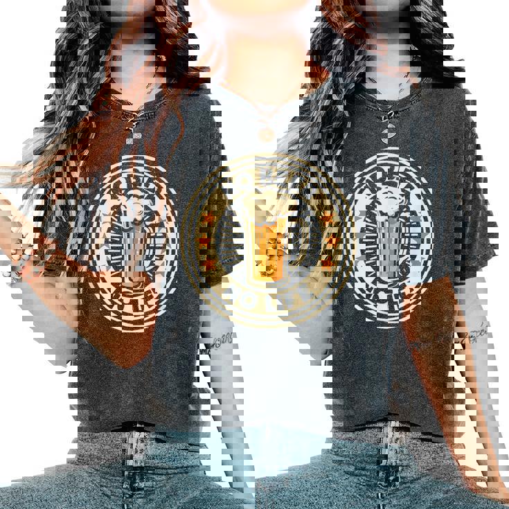 No Beer No Life ヴィンテージドリンク ビール愛好家 ビールファン向け レディースオーバーサイズコンフォートTシャツ