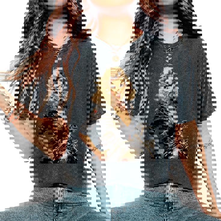 Pinup Girl バイカー オートバイ ライダー ヴィンテージ レディースオーバーサイズコンフォートTシャツ