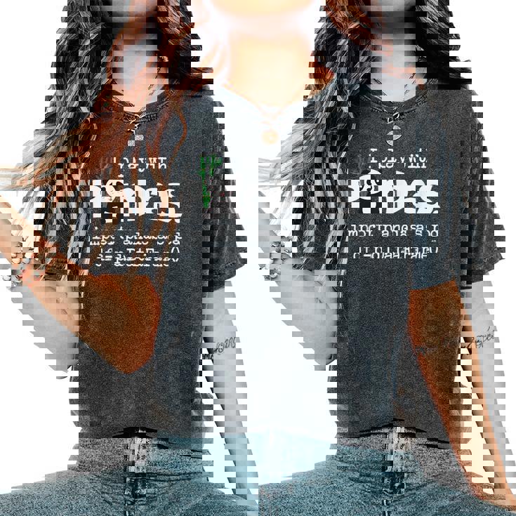 I Play With Pandas Python コンピューター コーディング プログラマー コーダー レディースオーバーサイズコンフォートTシャツ